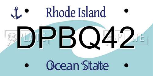 DPBQ42 Rhode Island License Plate
