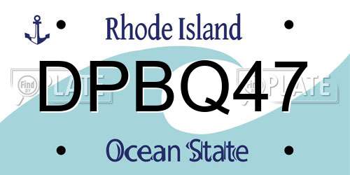 DPBQ47 Rhode Island License Plate