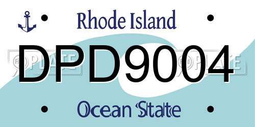 DPD9004 Rhode Island License Plate