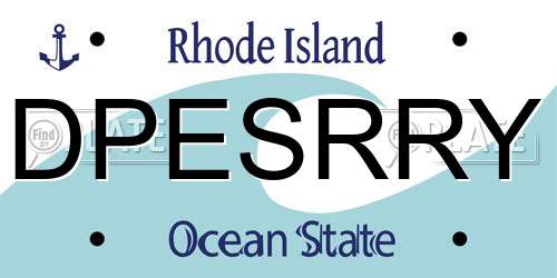 DPESRRY Rhode Island License Plate