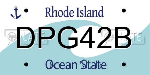 DPG42B Rhode Island License Plate