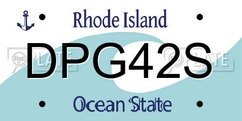 DPG42S Rhode Island License Plate