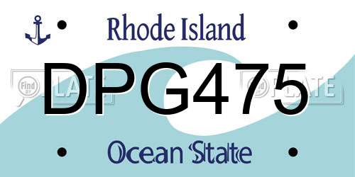 DPG475 Rhode Island License Plate