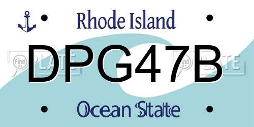 DPG47B Rhode Island License Plate