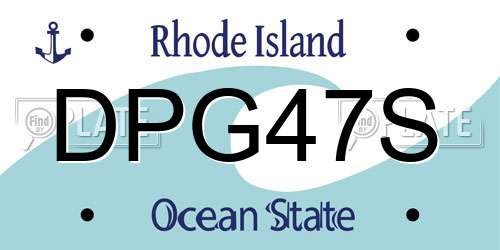 DPG47S Rhode Island License Plate