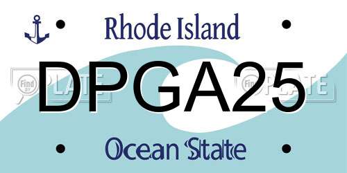 DPGA25 Rhode Island License Plate