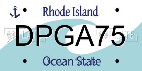 DPGA75 Rhode Island License Plate
