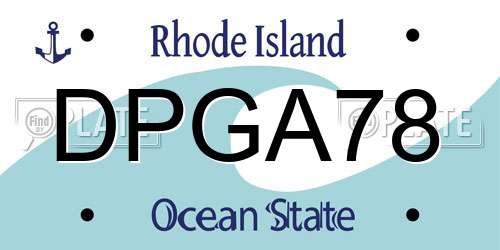 DPGA78 Rhode Island License Plate