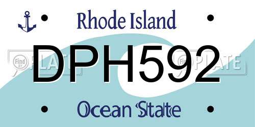 DPH592 Rhode Island License Plate