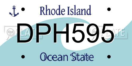DPH595 Rhode Island License Plate