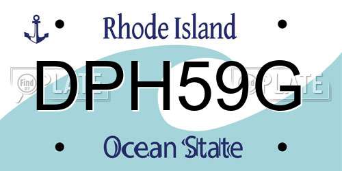 DPH59G Rhode Island License Plate