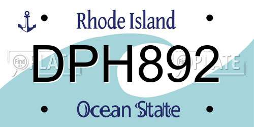 DPH892 Rhode Island License Plate