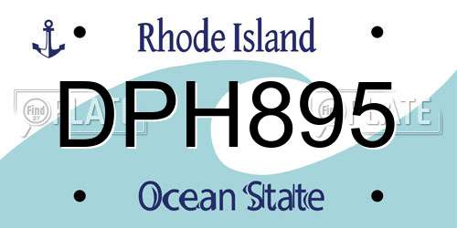 DPH895 Rhode Island License Plate