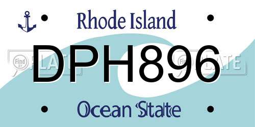 DPH896 Rhode Island License Plate