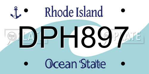 DPH897 Rhode Island License Plate