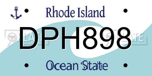 DPH898 Rhode Island License Plate