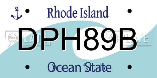 DPH89B Rhode Island License Plate