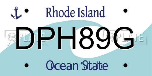 DPH89G Rhode Island License Plate