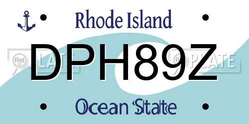 DPH89Z Rhode Island License Plate