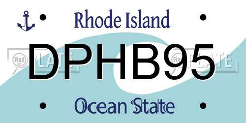 DPHB95 Rhode Island License Plate