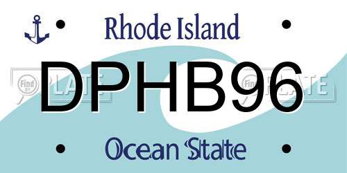 DPHB96 Rhode Island License Plate