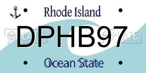 DPHB97 Rhode Island License Plate