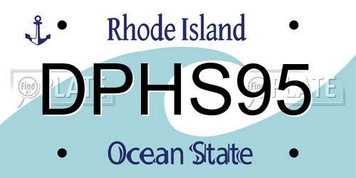 DPHS95 Rhode Island License Plate