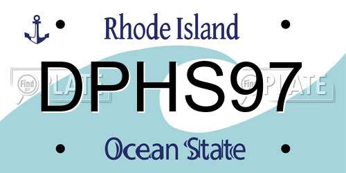 DPHS97 Rhode Island License Plate