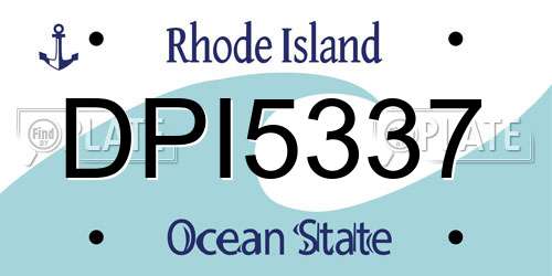DPI5337 Rhode Island License Plate