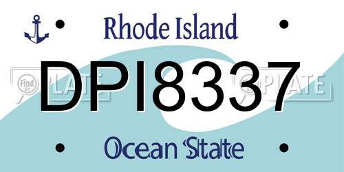 DPI8337 Rhode Island License Plate