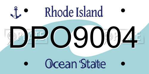 DPO9004 Rhode Island License Plate