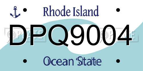 DPQ9004 Rhode Island License Plate