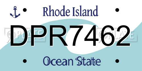 DPR7462 Rhode Island License Plate