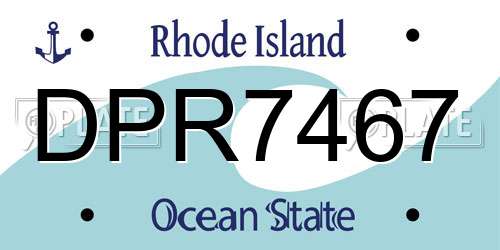 DPR7467 Rhode Island License Plate