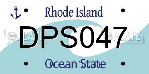 DPS047 Rhode Island License Plate