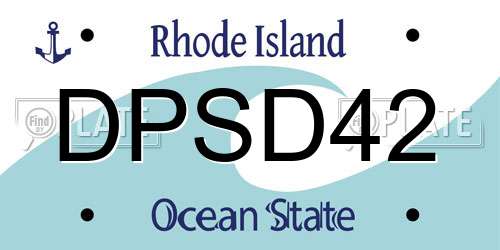 DPSD42 Rhode Island License Plate