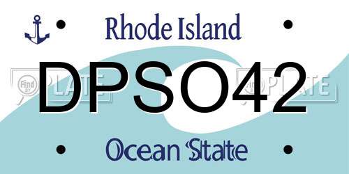 DPSO42 Rhode Island License Plate