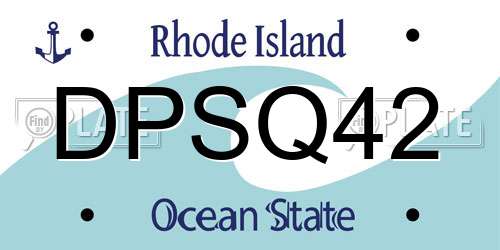 DPSQ42 Rhode Island License Plate