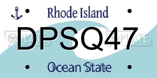 DPSQ47 Rhode Island License Plate