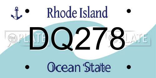DQ278 Rhode Island License Plate