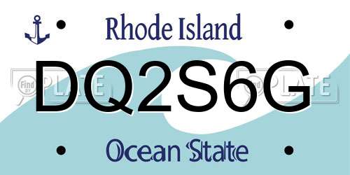 DQ2S6G Rhode Island License Plate
