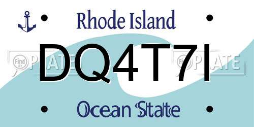DQ4T7I Rhode Island License Plate