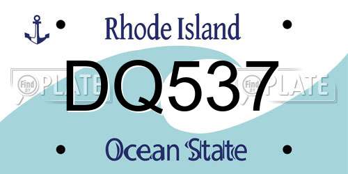 DQ537 Rhode Island License Plate