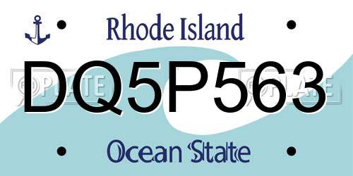 DQ5P563 Rhode Island License Plate