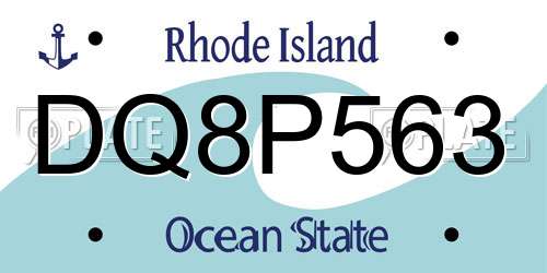 DQ8P563 Rhode Island License Plate