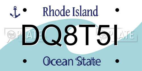 DQ8T5I Rhode Island License Plate
