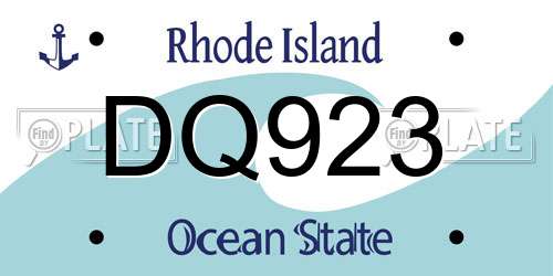 DQ923 Rhode Island License Plate