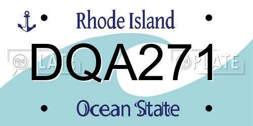 DQA271 Rhode Island License Plate
