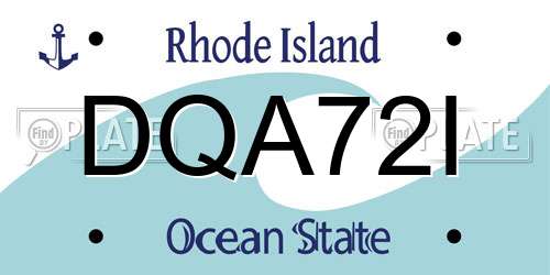 DQA72I Rhode Island License Plate