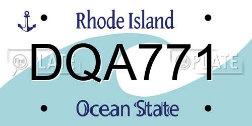 DQA771 Rhode Island License Plate